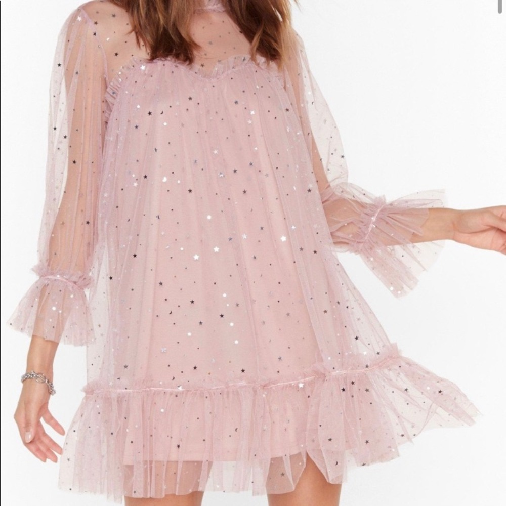Gorgeous Nasty Gal Pink Stars Dress